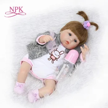 NPK 42 см Силиконовые возрожденные детские куклы игрушки Реалистичные Малыши Младенцы Девочка Кукла Возрожденная виниловая кукла для девочек подарки игрушка для детей