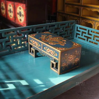 Чайный столик Ретро-тумба для телевизора, стол для приема гостей, плавающий стол, характерный размер может быть настроен по индивидуальному заказу, тибетская мебель из массива дерева