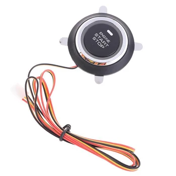 Выключатель стартера зажигания 12 В Ультратонкая система бесключевого доступа в автомобиль Smart Key Start Switch Кнопка зажигания двигателя Автомобильные Аксессуары