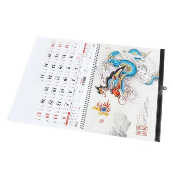 Декоративный подвесной календарь Год Дракона Настенный календарь Подвесной Ежемесячный календарь Новогодний календарь в китайском стиле