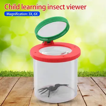 Портативная коробка для просмотра насекомых, 3X 6X Увеличительное стекло, Детские сканеры, Животное, Паук, Коробка для насекомых, Развивающая игрушка