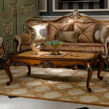 Европейский чайный столик для резьбы по паркету из массива дерева, чайный столик французской виллы, приставной столик, роскошная мебель на заказ