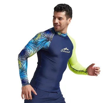 Профессиональный Рашгард с защитой от ультрафиолета для мужчин, купальник с длинным рукавом, Мужская футболка для плавания с защитой от сыпи, Быстросохнущая Футболка для серфинга, для плавания