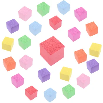 50шт Красочных Кубиков из Пенопласта Строительные Блоки Маленькие Строительные Блоки Реквизит для раннего образования