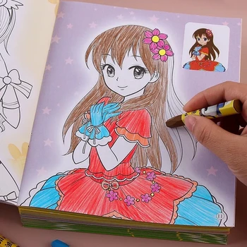 8 Книг 128 Принцесса Граффити Обучающая раскраска Книга для рисования Подарок для девочки Ручная роспись Красивая девушка Книжка с картинками