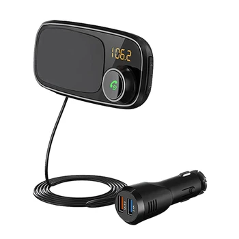 Автомобильный MP3-Плеер Громкой Связи Bluetooth FM-Передатчик Аудио Адаптер Двойное USB-Зарядное Устройство QC3.0 Быстрая Зарядка С Держателем Телефона