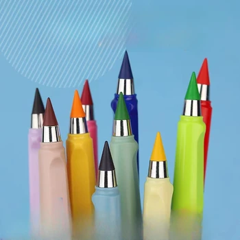 Цветной Вечный карандаш HB Карандаш для начальной школы, пишущий непрерывно, без заточки, Цветной карандаш с ластиком, принадлежности для рукоделия