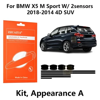 Защита Кромки Двери ZHUAIYA Дверная Ручка Чашка Защитная Пленка Для Краски TPU PPF Для BMW X5 M Sport W/ 2sensors2018-2014 4D SUV