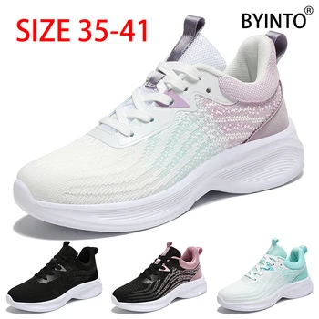 Большие размеры 35-41, Женская спортивная обувь для тенниса, дышащие сетчатые ударопрочные кроссовки, ультралегкая женская обувь для отдыха и туризма, Tenis Feminino
