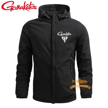 Gamakatsu Рыболовная куртка Мужская Демисезонная ветрозащитная дышащая тонкая толстовка с капюшоном Одежда для рыбалки Спортивная куртка для походов на открытом воздухе
