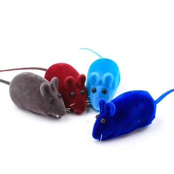Забавная Заводная Пружинная Плюшевая Мышка Игрушка Резиновый Кот Игрушка Звук Стекающиеся Игрушки в форме Крысы Реалистичные Принадлежности для собак и кошек Игрушки разного цвета