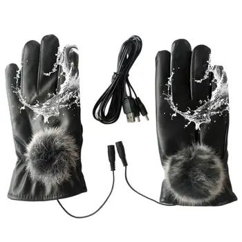 Перчатки для пальцев с электрическим подогревом, перчатки для ручного термообогрева, водонепроницаемые Лыжные перчатки с подогревом на весь палец с сенсорным экраном для верховой езды