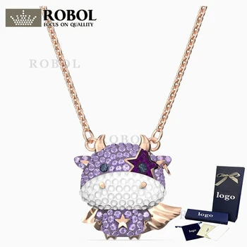 2021 Высококачественное модное Очаровательное ювелирное изделие LITTLE Series Фиолетовое женское ожерелье Подходит для праздничных подарков Бесплатная доставка