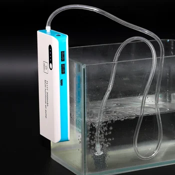 Перезаряжаемый аквариумный USB-кислородный воздушный насос емкостью 3000 мАч, автомобильный аквариум с инструментами, насыщенными кислородом, с четырехполосным индикатором мощности.