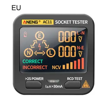Универсальный многофункциональный тестер розеток с цифровым ЖК-дисплеем Розетка Rcd Gfci Тестовый детектор напряжения Bside EU Plug для дома