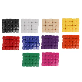 Кубики с закругленными углами, 16 мм Прочные Портативные Многофункциональные пластиковые кости для настольных игр