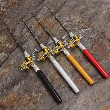 НОВАЯ комбинированная телескопическая Мини-карманная ручка для рыбы, алюминиевая портативная удочка, катушка для удочки
