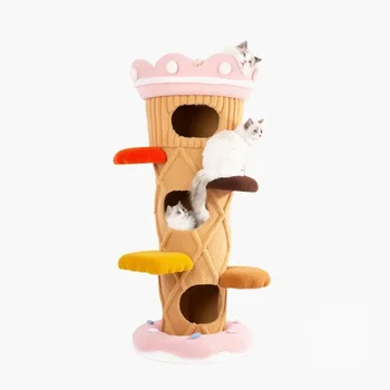 Каркас для скалолазания с плюшевым пирогом и мороженым для кошек, Кошачий конус, домик для мороженого, Кошачье гнездо