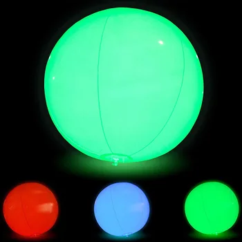 Игрушка для бассейна Светящийся Надувной мяч из ПВХ 40 см светодиодный Светящийся Пляжный мяч Дистанционное управление Освещением Оборудование для игр в воде на открытом воздухе
