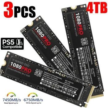 1/2/3шт 4 ТБ SSD1080 PRO Оригинальный Бренд SSD M2 2280 PCIe 4.0 NVME Чтение 14000 Мбит/с Твердотельный Жесткий диск Для Настольных компьютеров/PC/PS5 Игры