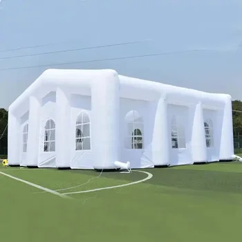 Продается профессиональный надувной свадебный шатер, белый шатер для вечеринок, укрытие для мероприятий с красочным светодиодным освещением, бесплатная доставка по воздуху