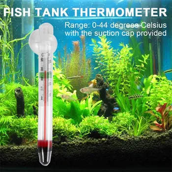 Стеклянный измеритель температуры воды в аквариуме С рыбками Термометр с присоской Цифровой бытовой 0-44 градуса Легко читаемый