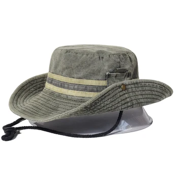 Рыболовная походная шляпа от солнца Мужская женская шляпа Boonie с широкими полями, летняя кепка для сафари на открытом воздухе, хлопковая шляпа-панама