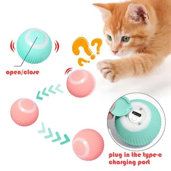Интерактивная Игрушка с Мячом для Домашних Животных Собака Кошка Автоматические Игрушки с Катящимся Мячом с Голосом и Светом Товары для Домашних животных аксесуари для котів