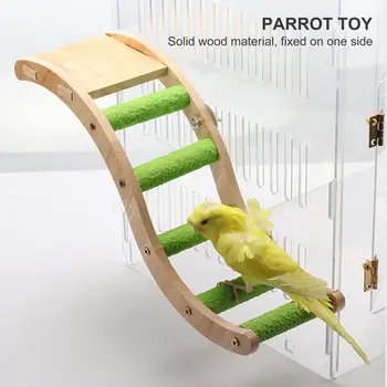 Игрушка для домашних птиц, цветной интерактивный деревянный попугай, взбирающийся по лестнице, Игрушки для игр, Клетка, аксессуар