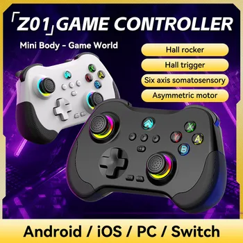 Беспроводной контроллер RGB, игровой контроллер с двойной вибрацией, Bluetooth-совместимый 6-осевой датчик движения для переключателя Steam Deck PS3 PS4