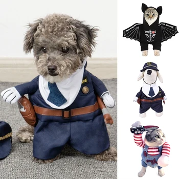 Одежда для собак на Хэллоуин, забавные костюмы для косплея домашних собак, наборы костюмов для собак на Хэллоуин, Забавные наряды для домашних кошек, праздничная одежда