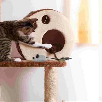 Автоматическая движущаяся мышка, плюшевая мышка для кошки, игрушка-дразнилка для котенка, интерактивная игрушка-тренажер для маленьких домашних животных.