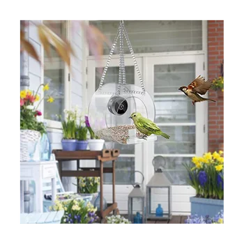 Умный птичий домик, кормушка для домашних животных, акрил с камерой, прозрачный для домашних животных, разрешение 1080P HD, простая установка