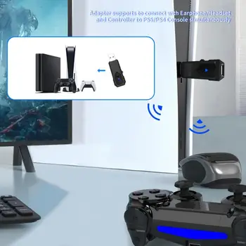 Конвертер геймпада Быстрый отклик, высокоскоростная передача, мини-беспроводной USB-приемник геймпада, адаптер для переключения режима OLED / PS5 / PC
