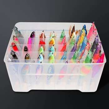40 Сетчатая Пластиковая Коробка Для Рыболовных Снастей Octopus Egi Storage Organizer Box Прозрачная Пластиковая Коробка-Органайзер Для Хранения Снастей