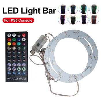 Аксессуары со светящимся ремешком, световая полоса, RGB светодиодная наклейка для консоли PS5, световая панель, функция подбора деколи