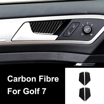 Чаша Дверной Ручки Автомобиля Наклейки Из Углеродного Волокна LHD Аксессуары Для Интерьера Автомобиля Volkswagen VW Golf 7 GTI R GTE GTD MK7 2013-2017