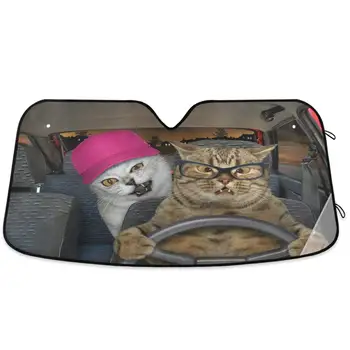 Солнцезащитный козырек на лобовое стекло автомобиля Cat Driving Складной Солнцезащитный козырек с УЛЬТРАФИОЛЕТОВЫМИ лучами для защиты Вашего автомобиля от холода (55 