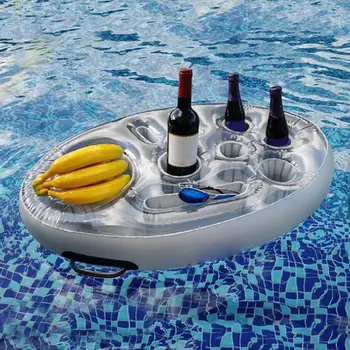 Надувной поднос для бассейна с восемью отверстиями, тарелка для напитков и еды, портативный плавающий подстаканник для еды бассейн каркасный