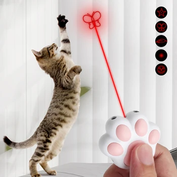 Светодиодные игрушки для кошек, USB-зарядка, Игрушки для домашних кошек, Проекция Забавных инфракрасных ультрафиолетовых лучей, Лазерная игрушка, мышь, Рыбья кость, Игрушка для кошек, Аксессуар для кошек