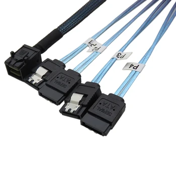 Внутренний кабель Hd Mini Sas Sff-8643 К кабелю 4Xsata Кабель жесткого диска От хоста/контроллера Hd Mini Sas К кабелю 4Sata Длина кабеля 50 см