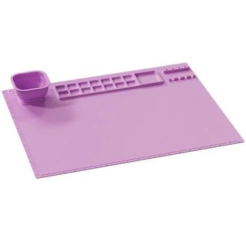 Силиконовый коврик для рисования с чашкой, силиконовый коврик для рисования для детей, силиконовый коврик для рисования из смолы, поделок и художественных работ, фиолетовый