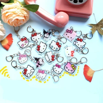 Sanrio Аниме Hello Kitty Брелок Аксессуары Цепочка Кулон Мультфильм Косплей Цепочки Брелок Аксессуары Подарки