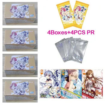 4Box + 4PR Оптовая Цена New Moe Girls Domain Collection Card Girl Party Купальник Бикини Booster Box Doujin Игрушки Хобби Подарок
