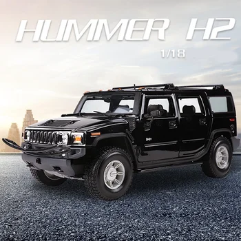 Отлитая под давлением модель Hummer H2 в масштабе Maisto 1:18, модель внедорожника, имитация сплава, украшенная Подарочная коллекция игрушек
