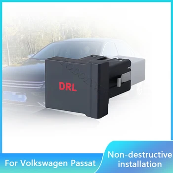 Кабельный адаптер для включения передних противотуманных фар, автомобильный красный светодиодный источник питания DRL, Кнопка включения выключения лампы парковочного радара для VW PASSAT аксессуары