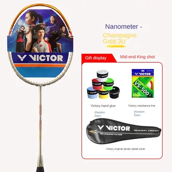 Ракетка Super NANOBadminton victor pro rackets full carbon high tension super light для мужчин и женщин