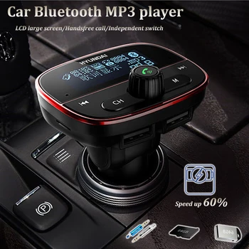Беспроводной Fm-передатчик, Автомобильная Bluetooth-совместимая TF-карта, U-диск, Аудио MP3-плеер, быстрое зарядное устройство с двумя USB, автомобильный комплект для громкой связи