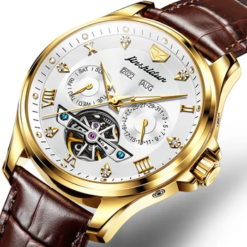 Мужские часы с турбийоном, автоматические многофункциональные механические часы, роскошные подарочные часы класса люкс для мужчин