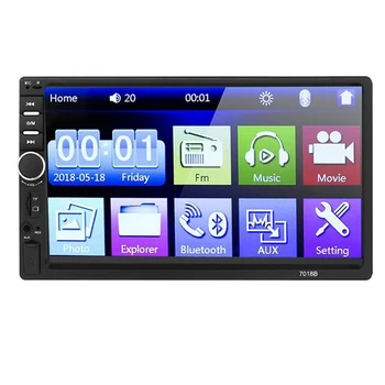 Автомобильная стереосистема с двойным Din и Bluetooth с 7-дюймовым сенсорным экраном, Автомагнитолы, аудиоприемники MP5, медиаплеер USB AUX SD
